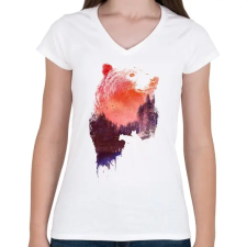 PRINTFASHION Love forever - Női V-nyakú póló - Fehér női póló