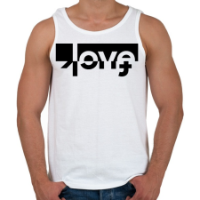 PRINTFASHION Love/Fuck - Férfi atléta - Fehér atléta, trikó