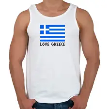PRINTFASHION LOVE GREECE - Férfi atléta - Fehér atléta, trikó