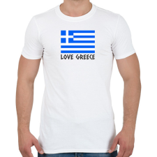 PRINTFASHION LOVE GREECE - Férfi póló - Fehér férfi póló