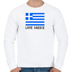 PRINTFASHION LOVE GREECE - Férfi pulóver - Fehér