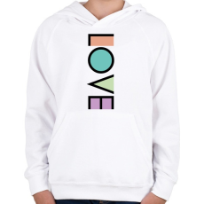 PRINTFASHION LOVE - Gyerek kapucnis pulóver - Fehér