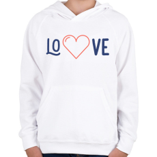 PRINTFASHION LOVE - Gyerek kapucnis pulóver - Fehér