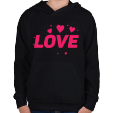 PRINTFASHION Love - Gyerek kapucnis pulóver - Fekete