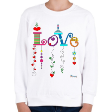 PRINTFASHION Love - Gyerek pulóver - Fehér gyerek pulóver, kardigán