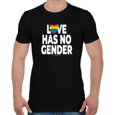 PRINTFASHION Love has no gender - humanista grafika - LMBT / LMBTQI (126) - Férfi póló - Fekete