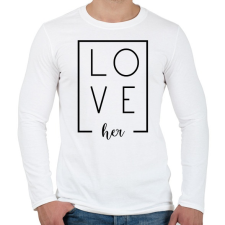 PRINTFASHION LOVE her páros 1 - Férfi hosszú ujjú póló - Fehér férfi póló
