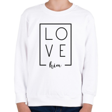 PRINTFASHION LOVE him páros 1 - Gyerek pulóver - Fehér gyerek pulóver, kardigán