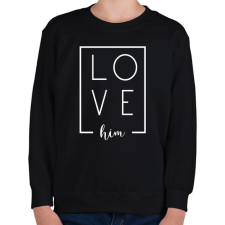 PRINTFASHION LOVE him páros 2 - Gyerek pulóver - Fekete gyerek pulóver, kardigán