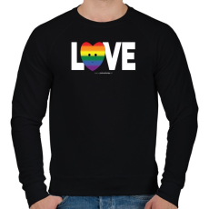 PRINTFASHION LOVE - humanista - LMBT / LMBTQI (130) - Férfi pulóver - Fekete