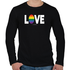 PRINTFASHION LOVE - humanista - LMBT / LMBTQI (131) - Férfi hosszú ujjú póló - Fekete férfi póló