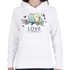 PRINTFASHION Love is in the air - Női kapucnis pulóver - Fehér női pulóver, kardigán