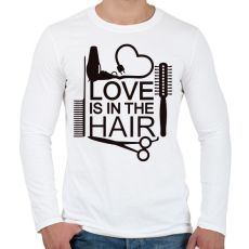 PRINTFASHION Love is in the HAIR - Férfi hosszú ujjú póló - Fehér