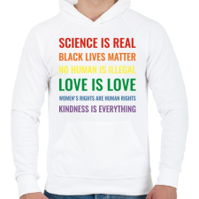 PRINTFASHION Love is LOVE - Férfi kapucnis pulóver - Fehér férfi pulóver, kardigán