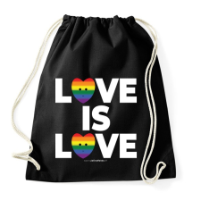 PRINTFASHION LOVE IS LOVE - humanista - LMBT / LMBTQI (127) - Sportzsák, Tornazsák - Fekete tornazsák