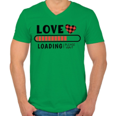 PRINTFASHION Love loading - Férfi V-nyakú póló - Zöld