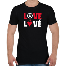 PRINTFASHION LOVE LÓVÉ 3 - Férfi póló - Fekete