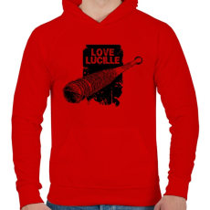 PRINTFASHION Love Lucille - Férfi kapucnis pulóver - Piros
