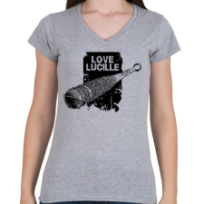 PRINTFASHION Love Lucille - Női V-nyakú póló - Sport szürke női póló