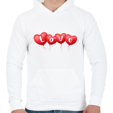 PRINTFASHION Love lufik - Férfi kapucnis pulóver - Fehér