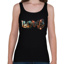 PRINTFASHION LOVE - Magic fonts - Varázslatos betűkkel írt szerelmes felirat - Női atléta - Fekete női trikó