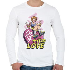 PRINTFASHION Love-manga - szerelem - Férfi hosszú ujjú póló - Fehér férfi póló