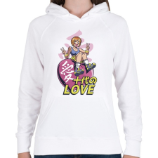 PRINTFASHION Love-manga - szerelem - Női kapucnis pulóver - Fehér női pulóver, kardigán