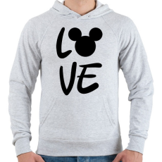 PRINTFASHION Love Mickey - Férfi kapucnis pulóver - Sport szürke