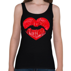 PRINTFASHION Love Mouth Kiss - Női atléta - Fekete