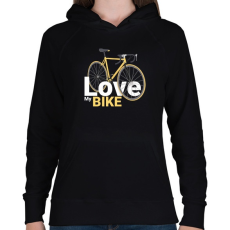 PRINTFASHION Love my Bike - Női kapucnis pulóver - Fekete
