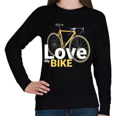 PRINTFASHION Love my Bike - Női pulóver - Fekete