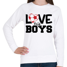PRINTFASHION Love my boys - Női pulóver - Fehér női pulóver, kardigán