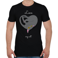 PRINTFASHION love my cat - Férfi póló - Fekete