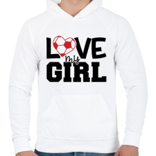 PRINTFASHION Love my girl - Férfi kapucnis pulóver - Fehér férfi pulóver, kardigán