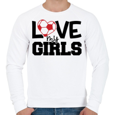 PRINTFASHION Love my girls - Férfi pulóver - Fehér férfi pulóver, kardigán