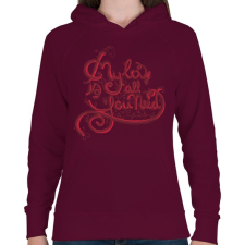 PRINTFASHION Love - Női kapucnis pulóver - Bordó női pulóver, kardigán