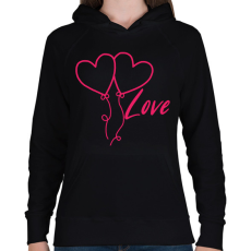 PRINTFASHION Love - Női kapucnis pulóver - Fekete