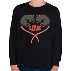 PRINTFASHION Love - Patkány - Gyerek pulóver - Fekete