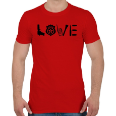 PRINTFASHION Love Police - Férfi póló - Piros