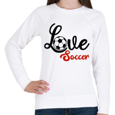 PRINTFASHION Love Soccer - Női pulóver - Fehér női pulóver, kardigán