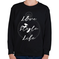 PRINTFASHION love style life - Gyerek pulóver - Fekete