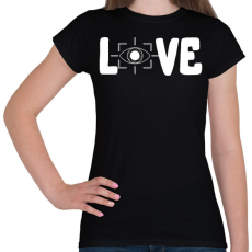 PRINTFASHION Love szemvizsgálat  - Női póló - Fekete