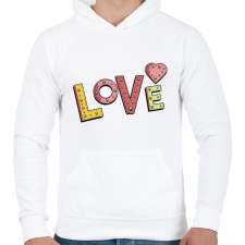 PRINTFASHION LOVE- szerelem - Férfi kapucnis pulóver - Fehér férfi pulóver, kardigán