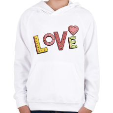 PRINTFASHION LOVE- szerelem - Gyerek kapucnis pulóver - Fehér