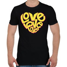 PRINTFASHION Love szív - Férfi póló - Fekete
