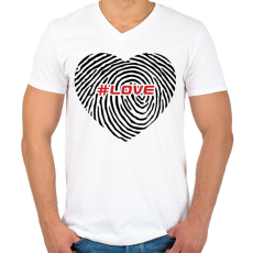 PRINTFASHION Love szív - Férfi V-nyakú póló - Fehér
