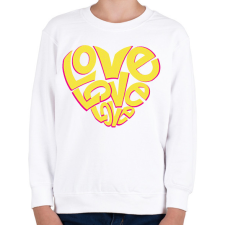 PRINTFASHION Love szív - Gyerek pulóver - Fehér gyerek pulóver, kardigán