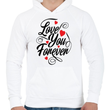 PRINTFASHION Love u 4ever - Férfi kapucnis pulóver - Fehér férfi pulóver, kardigán