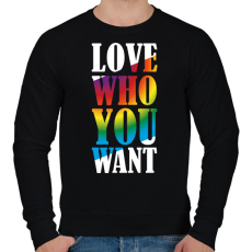 PRINTFASHION Love who you want - Férfi pulóver - Fekete
