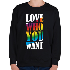 PRINTFASHION Love who you want - Gyerek pulóver - Fekete gyerek pulóver, kardigán